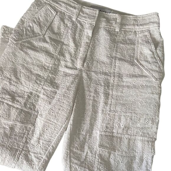 Derek Lam 10 Crosby Mila White Eyelet Cargo Utility Pants Size 8 - Picture 1 of 13